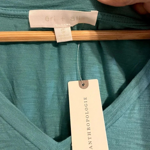 NWT Eri + Ali Lucie Eyelet Tank Anthropologie Size S V Neck Sleeveless Blue - Picture 6 of 14